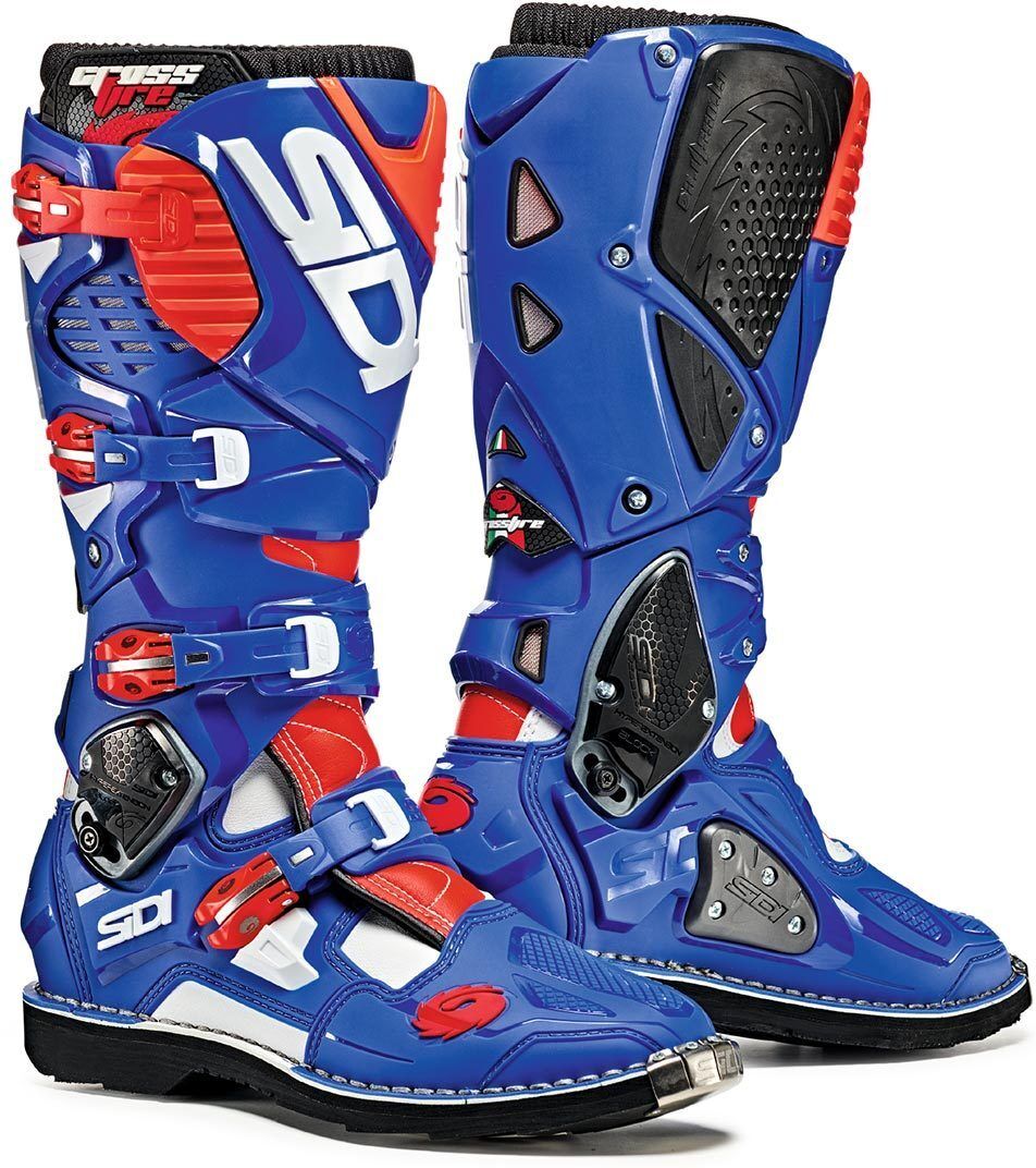 Sidi Crossfire 3 Motocross Boots Bottes Motocross Blanc Rouge Bleu taille : 48