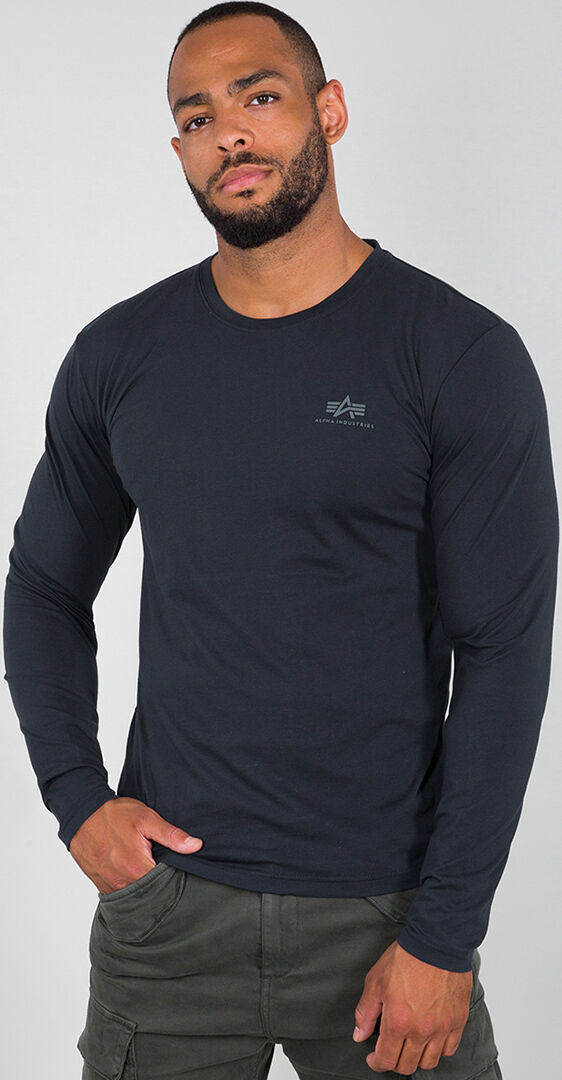 Alpha Industries Basic Small Logo Manches longues Bleu taille : L Alpha Industries Basic Small Logo Manches longues Bleu taille : L