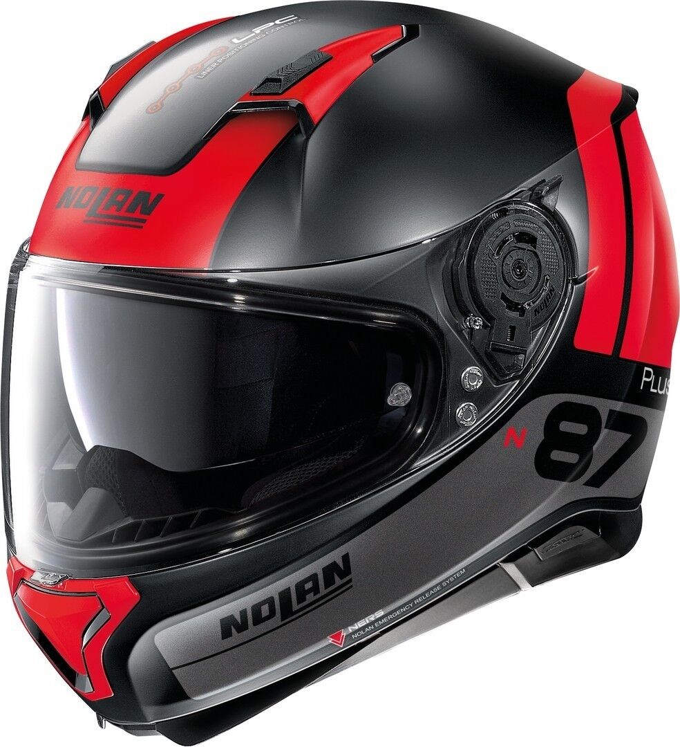 Nolan N87 Plus Distinctive N-Com Casque Noir Gris Rouge taille : M