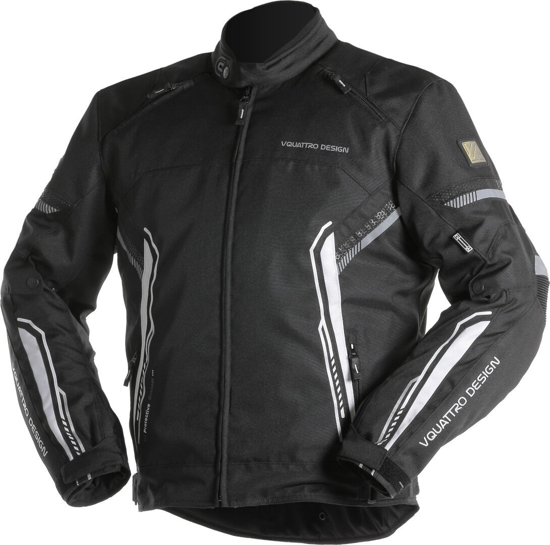 VQuattro Bolt Veste textile de moto Noir Blanc taille : L VQuattro Bolt Veste textile de moto Noir Blanc taille : L