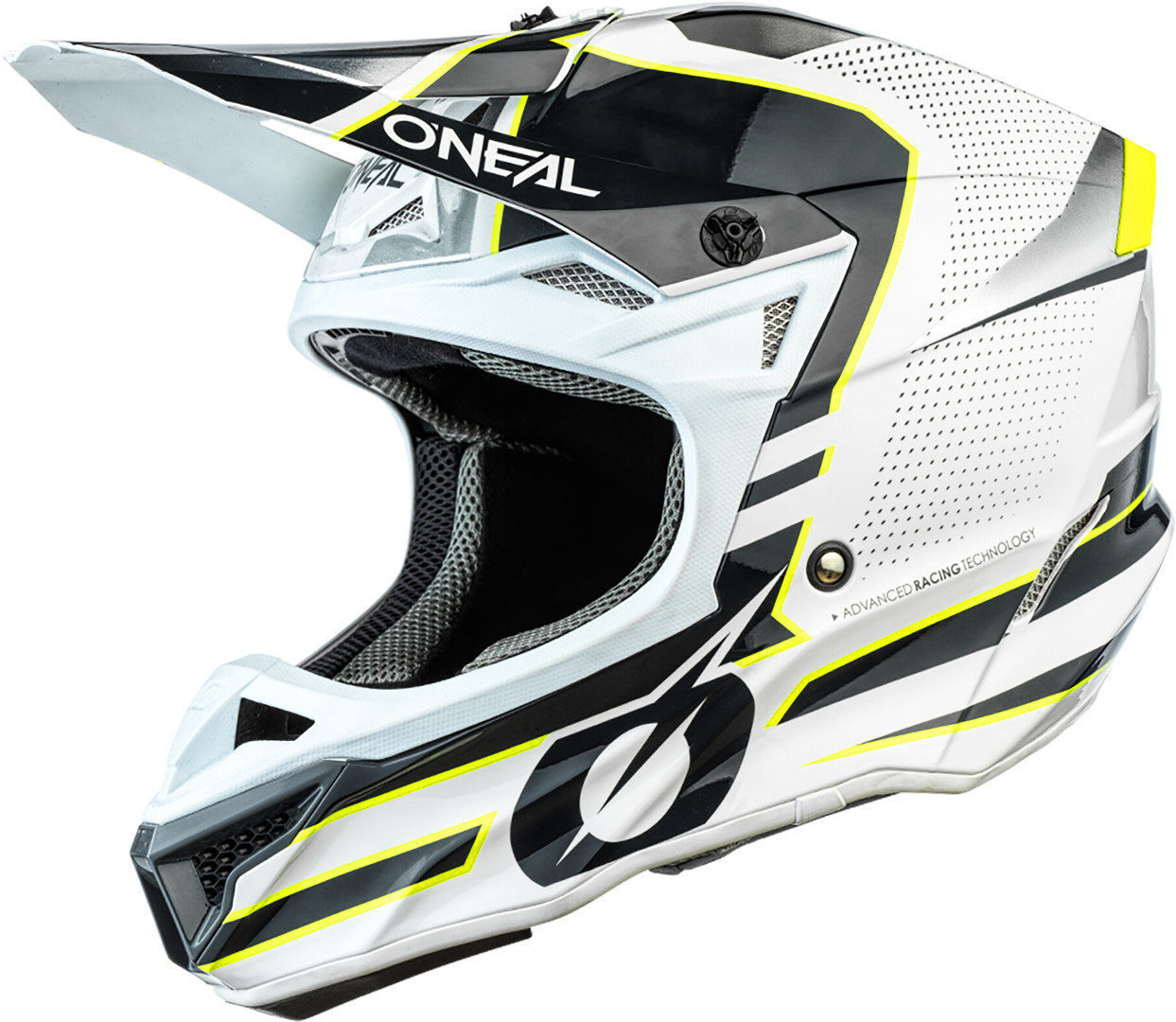 Oneal 5Series Polyacrylite Sleek Casque de motocross Gris Blanc taille : M Oneal 5Series Polyacrylite Sleek Casque de motocross Gris Blanc taille : M
