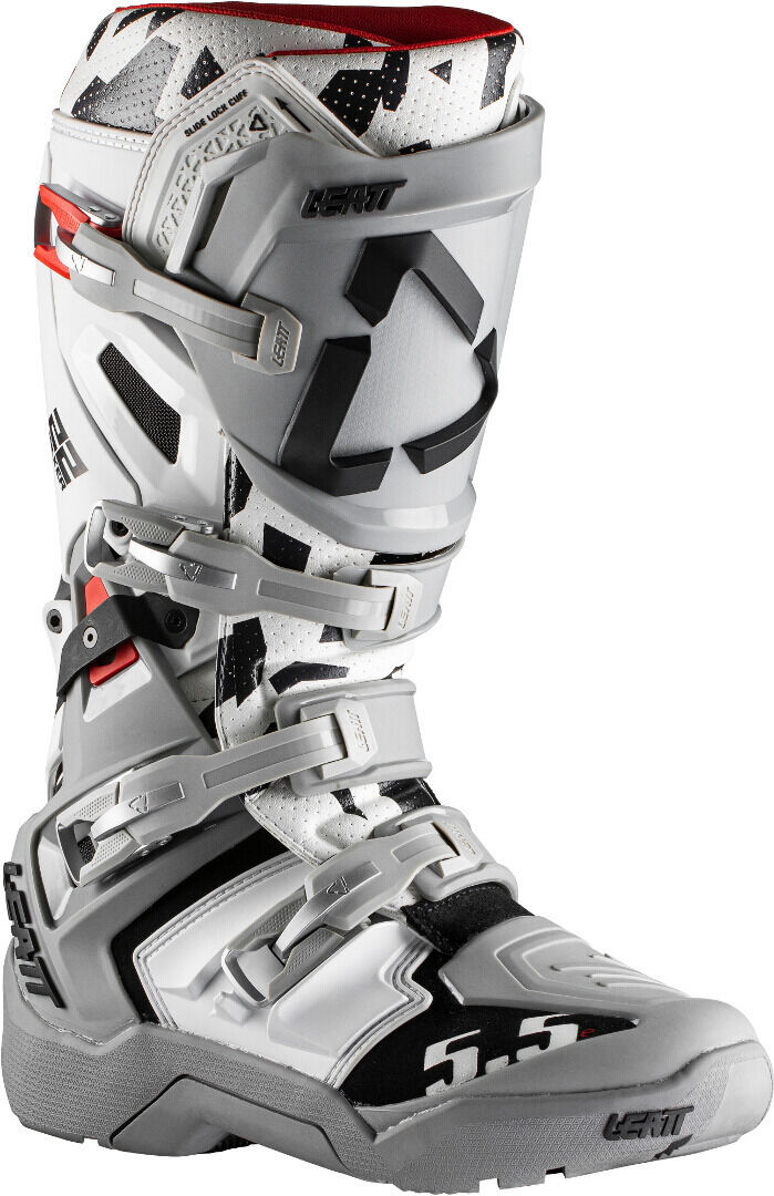 Leatt Moto 5.5 Flexlock Enduro Bottes motocross Noir Gris Blanc taille : 48 Leatt Moto 5.5 Flexlock Enduro Bottes motocross Noir Gris Blanc taille : 48