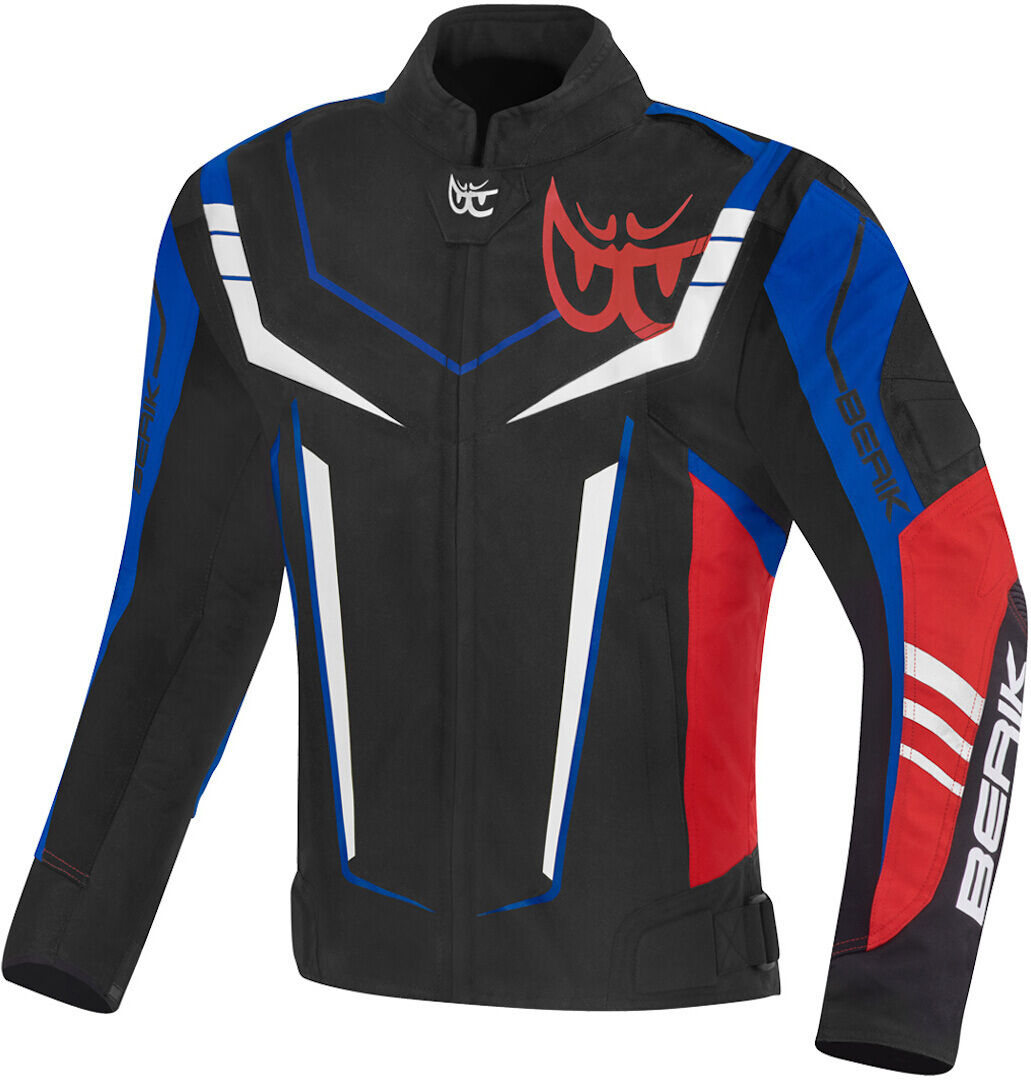 Berik Radic Evo Plus Veste textile de moto imperméable à l’eau Noir Blanc Rouge Bleu taille : 56 Berik Radic Evo Plus Veste textile de moto imperméable à l’eau Noir Blanc Rouge Bleu taille : 56