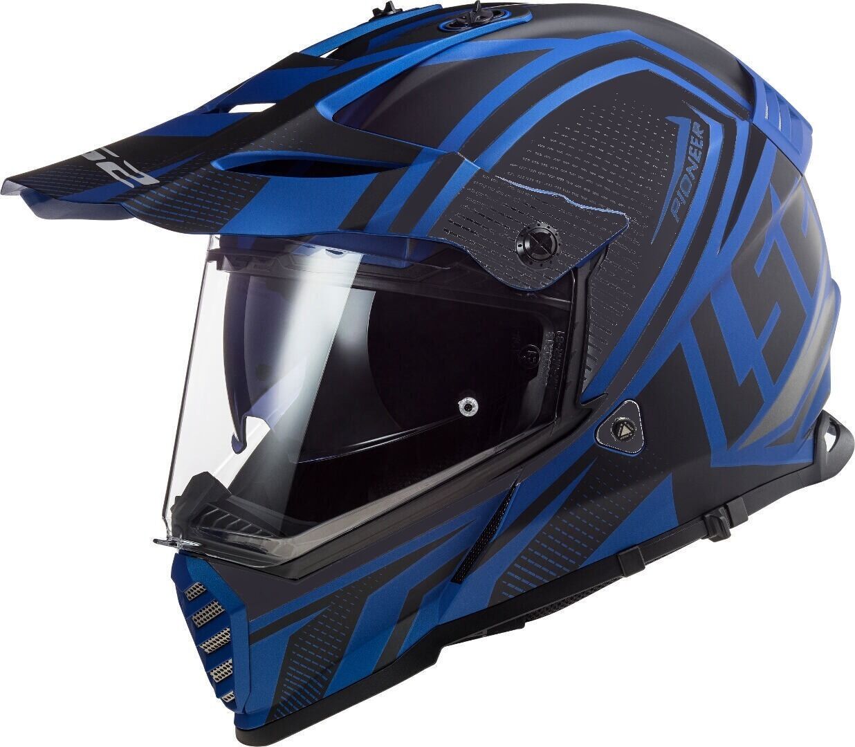 LS2 MX436 Pioneer Evo Master Casque de motocross Noir Bleu taille : L LS2 MX436 Pioneer Evo Master Casque de motocross Noir Bleu taille : L