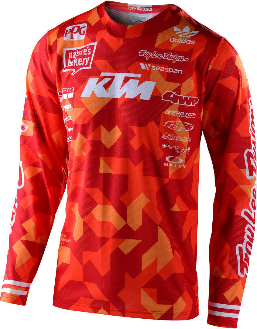 Troy Lee Designs GP Air Confetti Team KTM Maillot motocross Rouge Orange taille : M