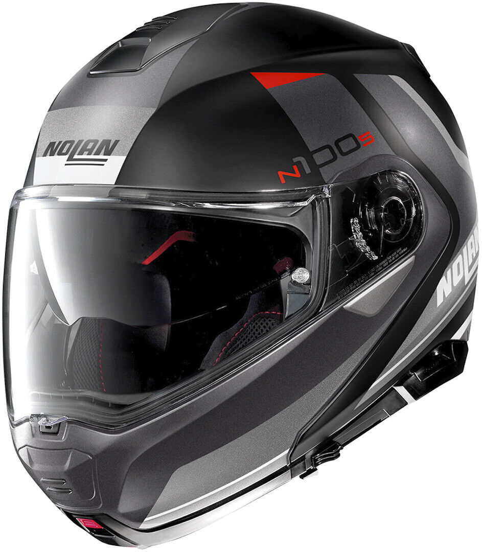 Nolan N100-5 Hilltop N-Com Casque Noir Gris taille : 2XL Nolan N100-5 Hilltop N-Com Casque Noir Gris taille : 2XL