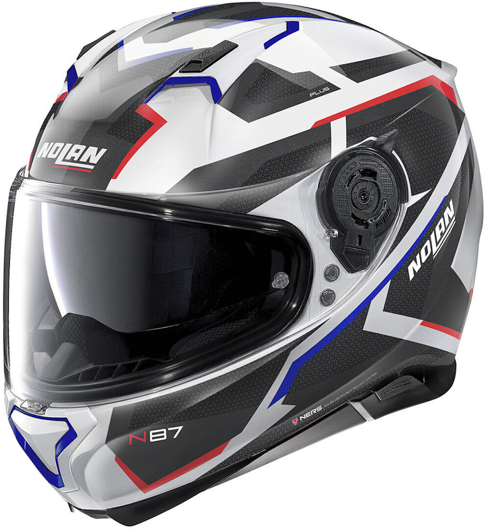 Nolan N87 Plus Overland N-Com Casque Blanc Rouge Bleu taille : Nolan N87 Plus Overland N-Com Casque Blanc Rouge Bleu taille :