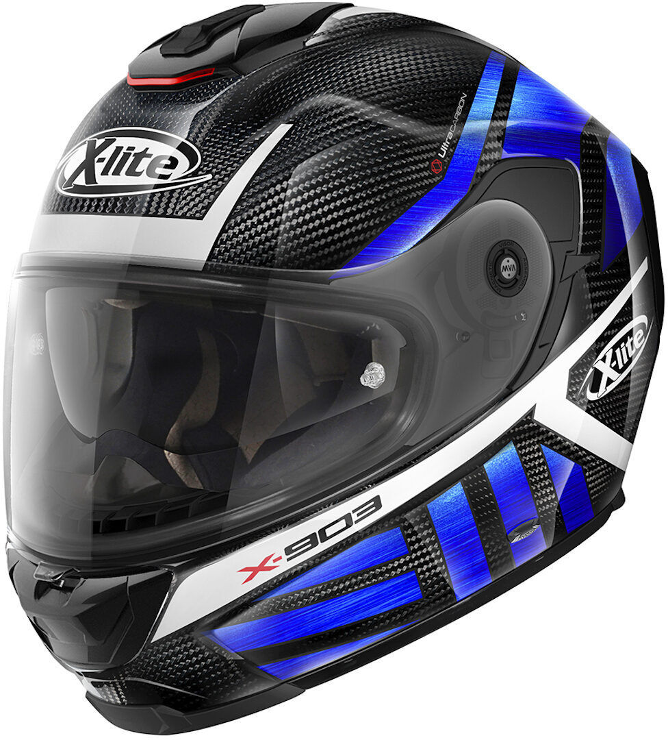 X-Lite X-903 Ultra Carbon Cheyenne N-Com Casque Noir Bleu taille : 2XL X-Lite X-903 Ultra Carbon Cheyenne N-Com Casque Noir Bleu taille : 2XL