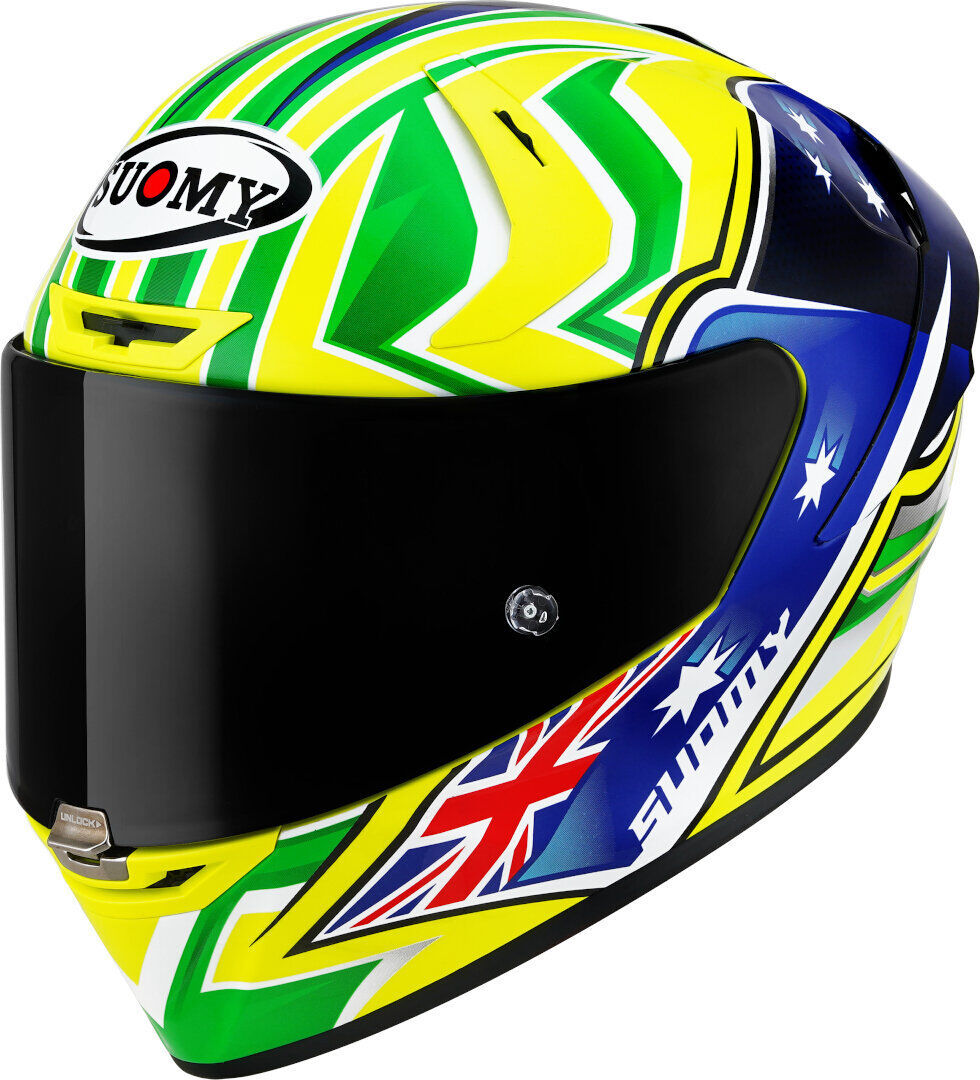 Suomy SR-GP Top Racer Casque Bleu Jaune taille : L Suomy SR-GP Top Racer Casque Bleu Jaune taille : L