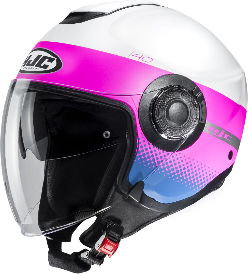 HJC i40 Unova Casque jet Blanc Rose taille : S HJC i40 Unova Casque jet Blanc Rose taille : S