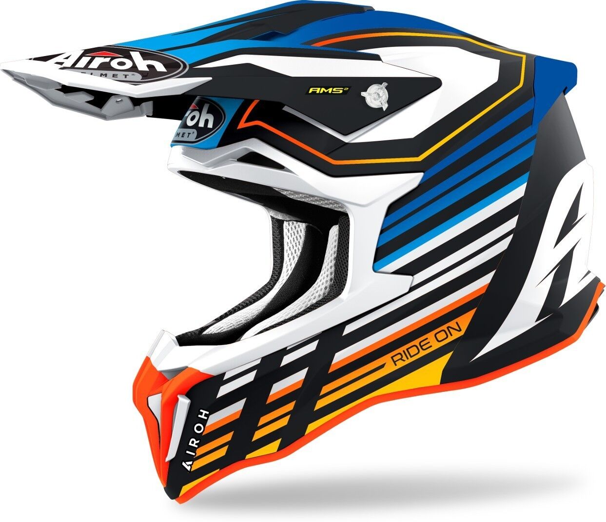 Airoh Strycker Shaded Carbon Casque Motocross Bleu taille : L Airoh Strycker Shaded Carbon Casque Motocross Bleu taille : L