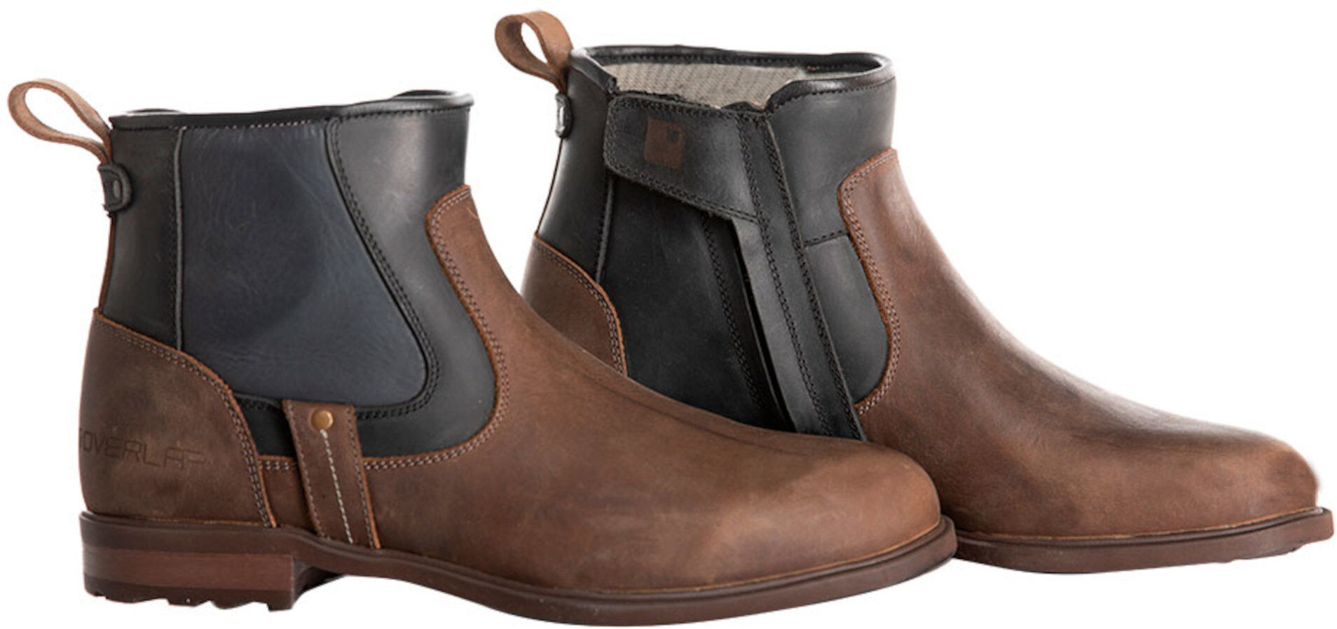 Overlap Andy Bottes de moto Noir Brun taille : 45 Overlap Andy Bottes de moto Noir Brun taille : 45