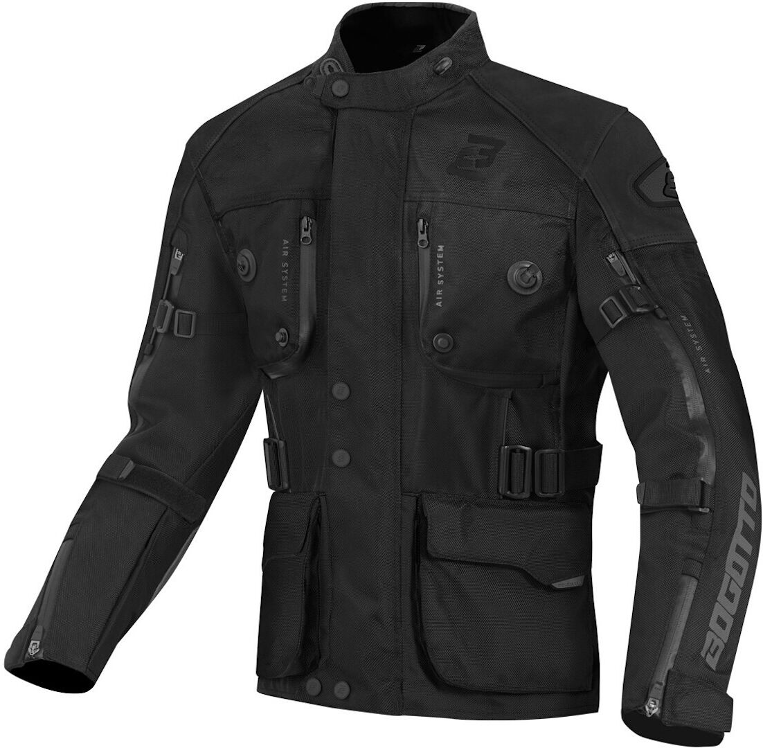 Bogotto Explorer-Z Cuir de moto imperméable à l’eau- / Veste textile Noir taille : L