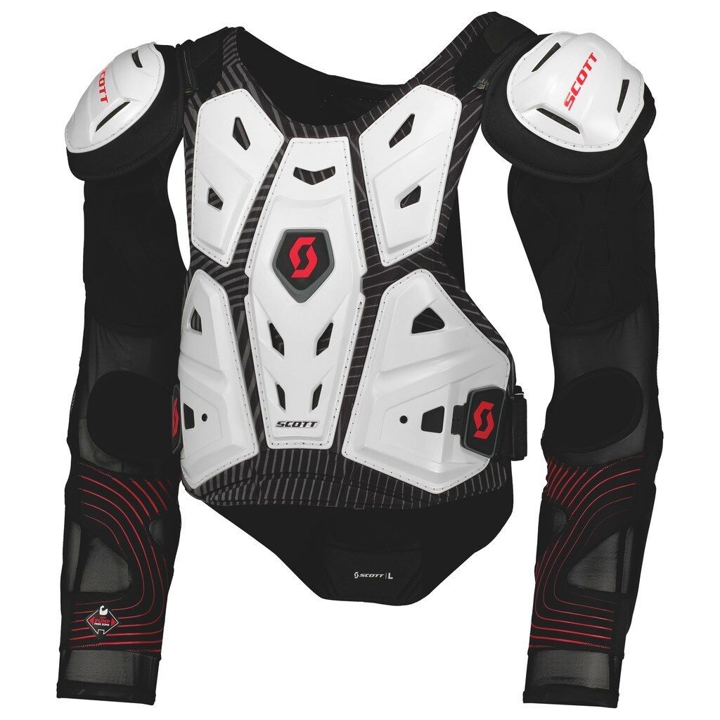 Scott Commander 2 Veste de protection Blanc Rouge taille : L Scott Commander 2 Veste de protection Blanc Rouge taille : L