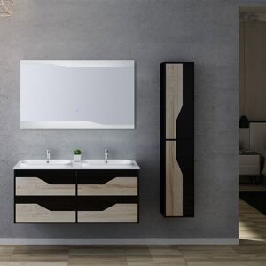 Distribain Meuble salle de bain URBINO 1200 Scandinave et Noir