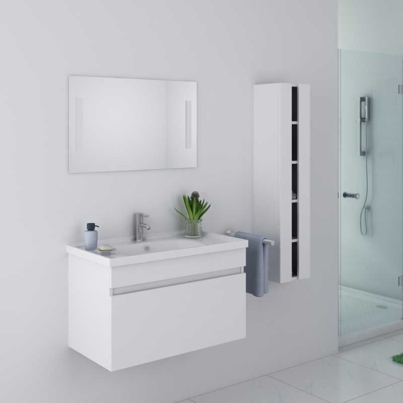 Distribain Meuble salle de bain blanc DIS800AB Blanc Distribain Meuble salle de bain blanc DIS800AB Blanc