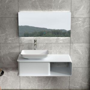 Distribain Plan de toilette avec vasque rectangulaire en solid surface SDVP6L