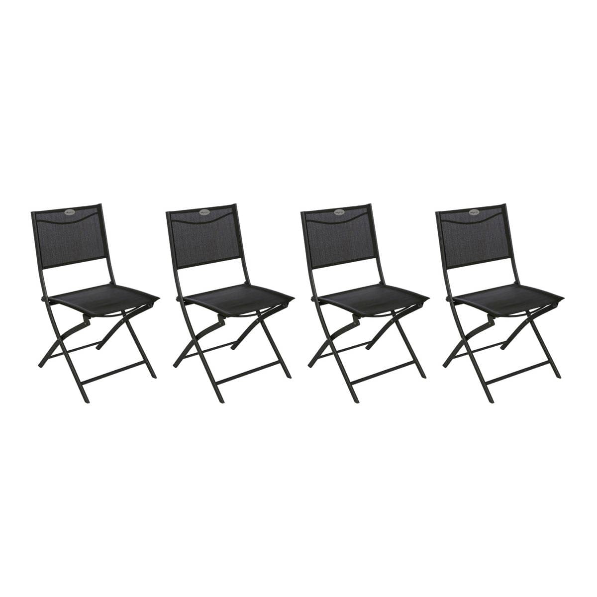 Lot de 4 chaises jardin pliantes MODULA Anthracite   Graphite Acier, Texaline - Ancien prix : 111,96? Hespéride