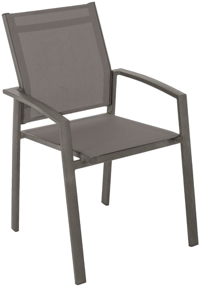 Fauteuil de jardin empilable AXIOME Speculoos   Praline Aluminium traité époxy, Texaline Hespéride