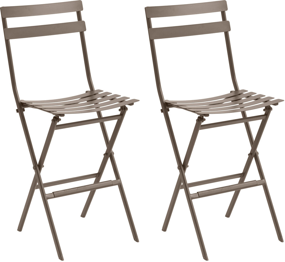 Lot de 2 chaises hautes pliantes jardin GREENSBORO Tonka Acier traité époxy, Traitement antirouille renforcé Hespéride