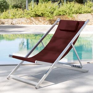 Hesperide Chilienne de jardin HONOLULU Bordeaux Aluminium satine, Texaline matelassee Hesperide