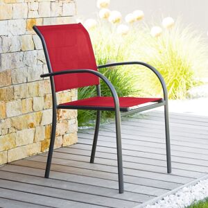 Hesperide Fauteuil de jardin empilable PIAZZA Grenade   Graphite Aluminium traite epoxy, Texaline Hesperide