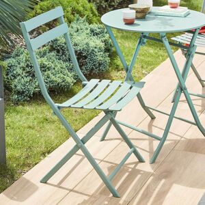 Hesperide Chaise de jardin pliante GREENSBORO Vert jade Acier traite epoxy, Traitement antirouille renforce Hesperide