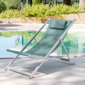 Hesperide Chilienne de jardin HONOLULU Vert jade Aluminium satine, Texaline matelassee Hesperide