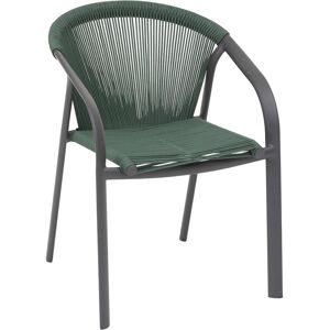 Hesperide Fauteuil de jardin empilable RIU Vert olive   Graphite Aluminium traite epoxy Hesperide