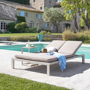 Hesperide Lit de piscine double ÉVASION Argile 2 places - Aluminium traite epoxy, Texaline Hesperide