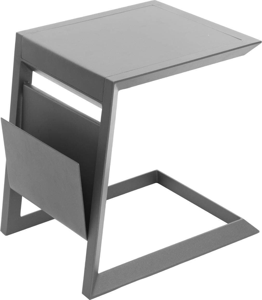 Table d'appoint de jardin carrée ALLURE Graphite 55 x 45 cm - Aluminium traité époxy Hespéride