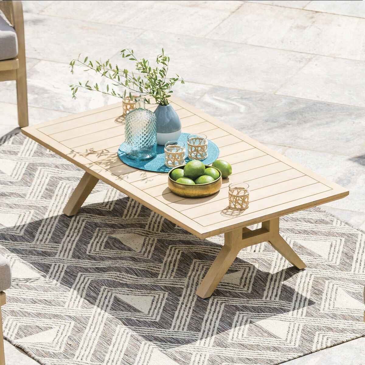 Table basse de jardin rectangulaire PAPOUASIE Acacia 120 x 65 33,8 cm - certifié FSC® Hespéride