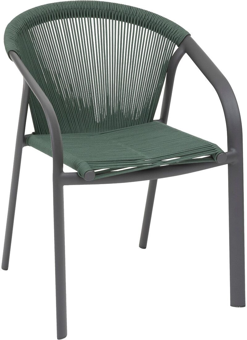 Fauteuil de jardin empilable RIU Vert olive   Graphite Aluminium traité époxy Hespéride