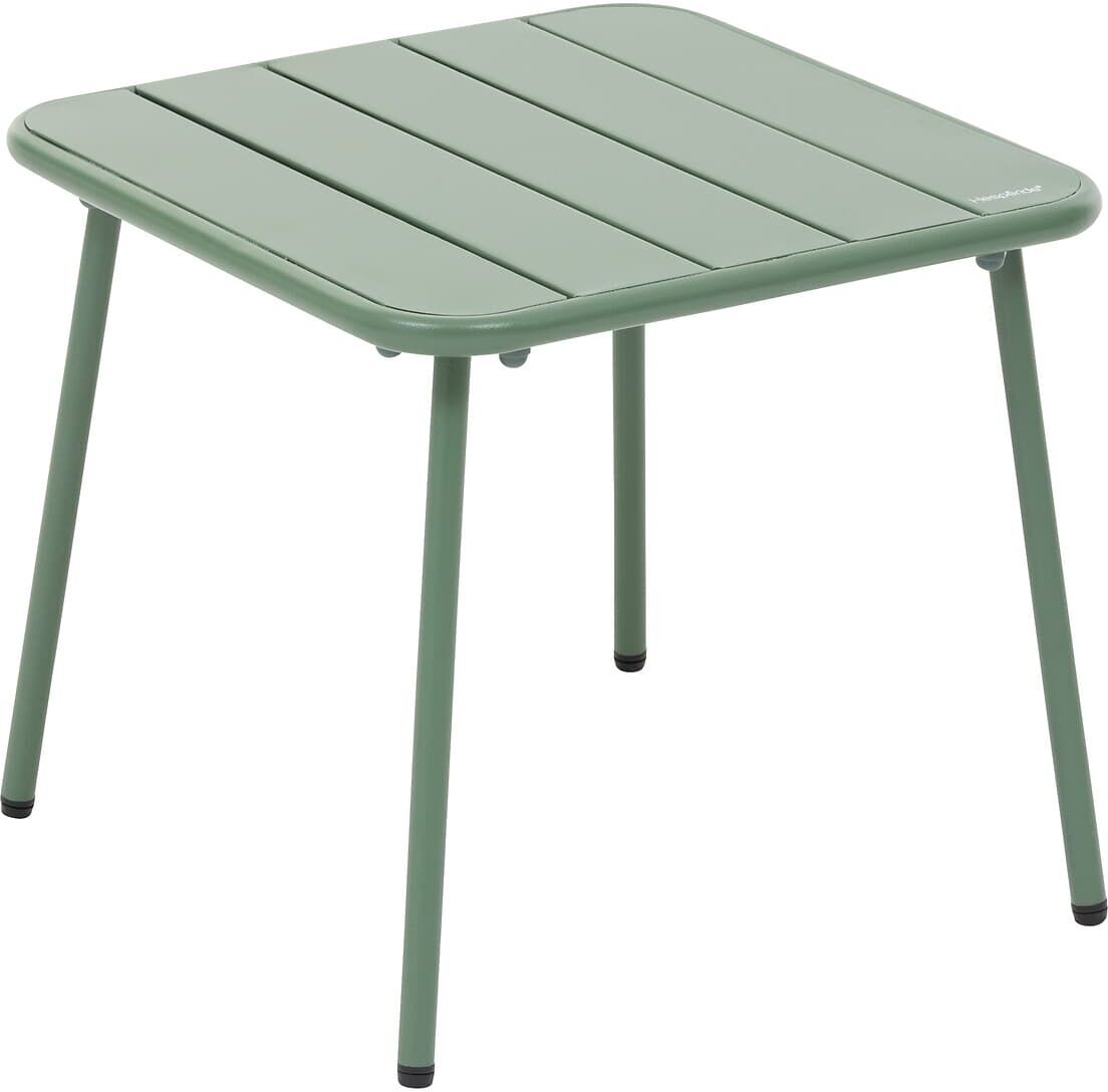 Table basse de jardin carrée PHUKET Vert olive 45 x 41 cm - Acier traité époxy Hespéride