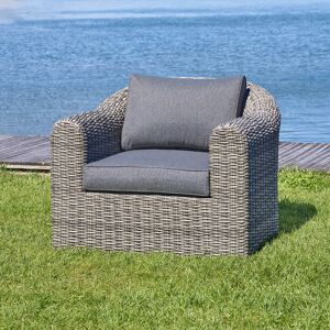 Hespéride Fauteuil de salon jardin MOORÉA Terre d'ombre Aluminium traité époxy, Résine tressée, Polyester Hespéride