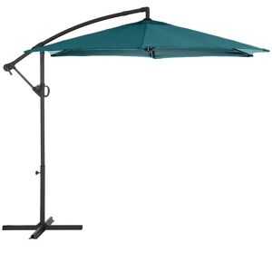 Hespéride Parasol déporté rond JANEIRO Bleu canard 3 m - Aluminium, Acier traité époxy, Polyester Hespéride