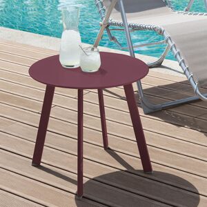 Hespéride Table d'appoint de jardin ronde SAONA Bordeaux mat 50 x 45 cm - Acier cataphorèse, Peinture époxy Hespéride