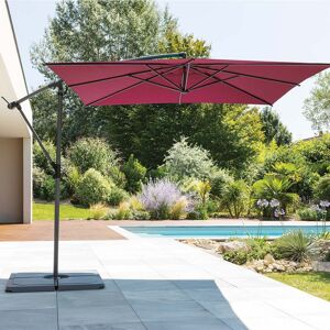 Hespéride Parasol déporté carré MANOA Bordeaux 2,5 x m - Acier Ancien prix : 99,99€ Hespéride