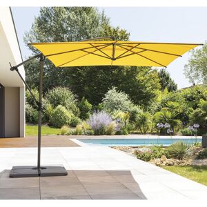 Hespéride Parasol déporté carré MANOA Jaune moutarde 2,5 x m - Acier Ancien prix : 99,99€ Hespéride