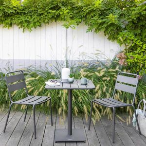 Hespéride Table de jardin carrée PHUKET Graphite 2 places - Acier Ancien prix : 129€ Hespéride
