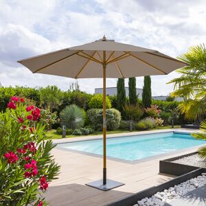 Hespéride Parasol droit rond TINAEI Noisette 3 m - Oléfine, Bambou certifié FSC® Hespéride