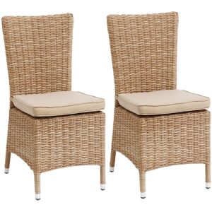 Hespéride Lot de 2 chaises jardin MOORÉA Savana Aluminium traité époxy, Résine tressée, Polyester Hespéride