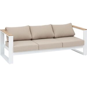 Hespéride Canapé de jardin EMPERIA Blanc 3 places - Aluminium traité époxy, Polyester, Acacia certifié FSC® Hespéride