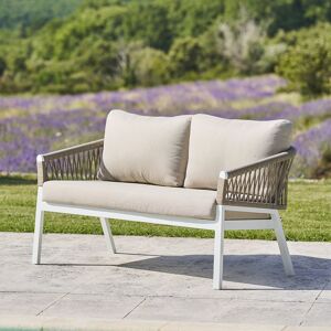 Hespéride Canapé de jardin ORIENGO Taupe   Blanc 2 places - Aluminium traité époxy, Polyester Hespéride