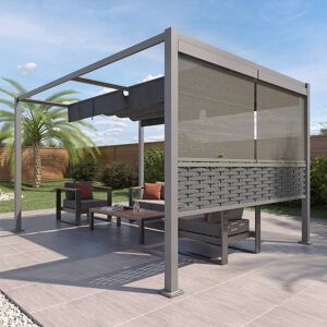 Gazebo rectangulaire Zalya Hespéride - 4x3m, Graphite Ardoise, Toit rétractable - Publicité Gazebo rectangulaire Zalya Hespéride - 4x3m, Graphite Ardoise, Toit rétractable - Publicité