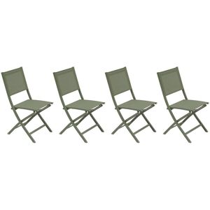 Lot de 4 chaises jardin pliante ESSENTIA Vert laurier Acier traité époxy, Aluminium Texaline Hespéride - Publicité Lot de 4 chaises jardin pliante ESSENTIA Vert laurier Acier traité époxy, Aluminium Texaline Hespéride - Publicité