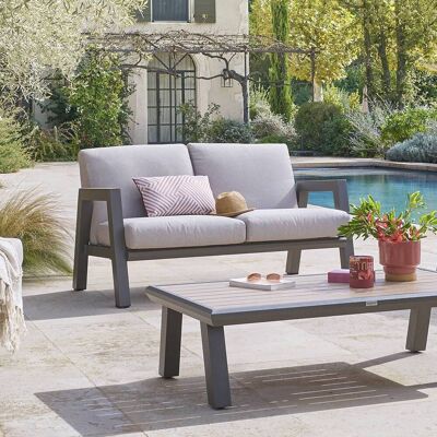 Canapé de jardin AXIOME Praline Beige 2 places - Aluminium traité époxy, Polyester Hespéride - Publicité Canapé de jardin AXIOME Praline Beige 2 places - Aluminium traité époxy, Polyester Hespéride - Publicité