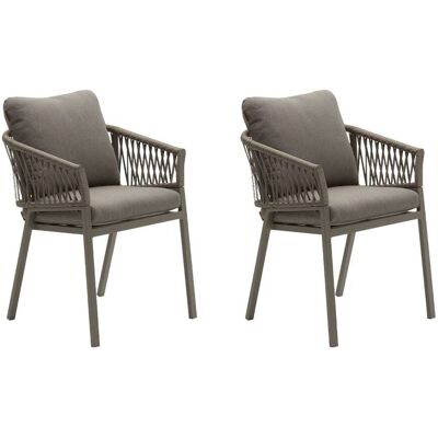 Lot de 2 fauteuils jardin ORIENGO Macchiato / Café Aluminium traité époxy, Polyester Hespéride - Publicité Lot de 2 fauteuils jardin ORIENGO Macchiato / Café Aluminium traité époxy, Polyester Hespéride - Publicité