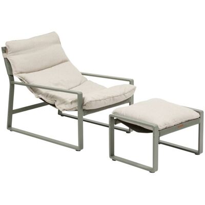 Fauteuil relax de jardin LAMBINIO Beige / Vert laurier Aluminium traité époxy - Oléfine Hespéride - Publicité Fauteuil relax de jardin LAMBINIO Beige / Vert laurier Aluminium traité époxy - Oléfine Hespéride - Publicité