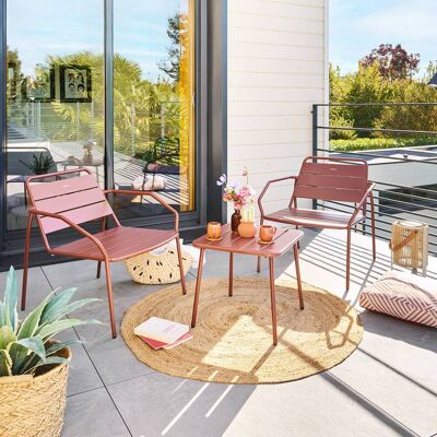 Table basse de jardin carré PHUKET Acajou 45 x cm - Acier traité époxy, Traitement anti-rouille renforcé Hespéride - Publicité Table basse de jardin carré PHUKET Acajou 45 x cm - Acier traité époxy, Traitement anti-rouille renforcé Hespéride - Publicité